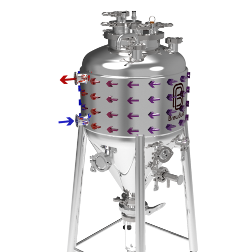 BrewBuilt® X3 Jacketed Uni Conical Fermenter: 14 Gallon