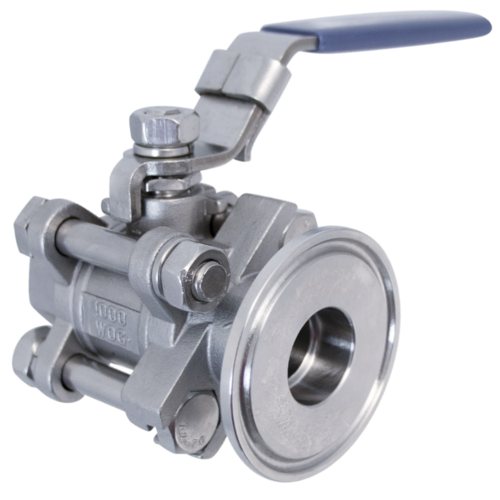 3 Piece Stainless Ball Valve - 1.5 in. T.C. x 1/2 in. NPT