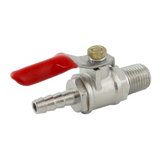 Gas Ball Valve: 1/4" MPT x 1/4" Barb