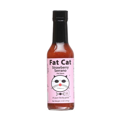 Fat Cat Strawberry Serrano Hot Sauce (Heat Rating: 5)