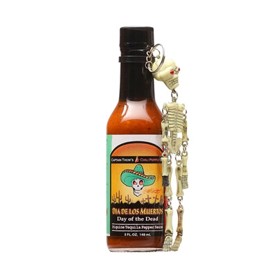 Day Of The Dead Hot Sauce with Skeleton Key Chain (Heat Rating: 8)