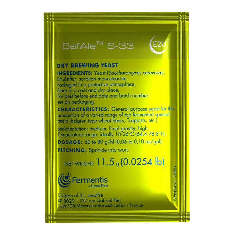 Fermentis SafAle™ S-33 Belgian Ale Dry Yeast