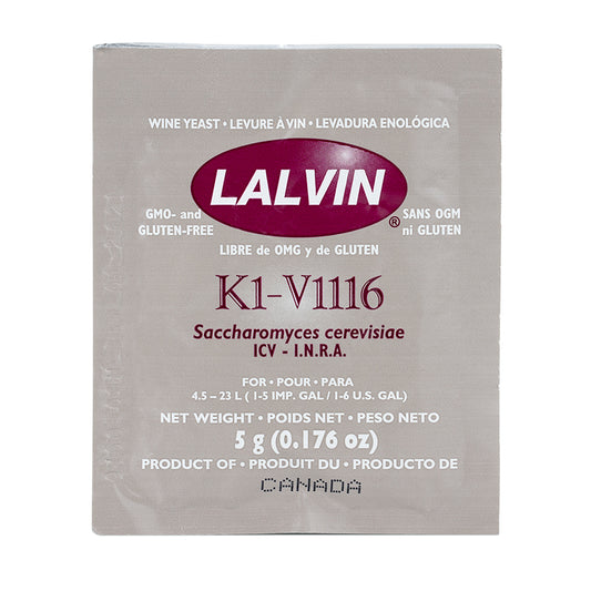 Lalvin Dry Yeast: K1-V1116 Wine Yeast - 5 grams