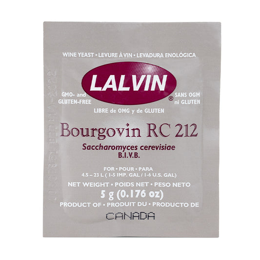 Lalvin Dry Yeast: RC-212 Wine Yeast - 5 grams