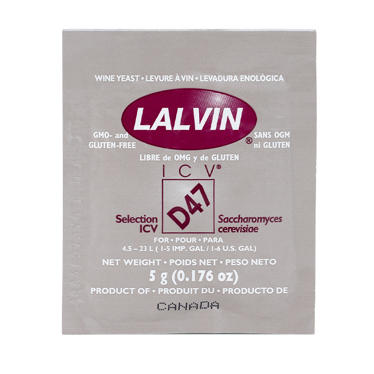 Lalvin Dry Yeast: D-47 Wine Yeast - 5 grams