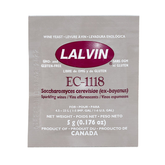 Lalvin Dry Yeast: EC-1118 Wine Yeast - 5 grams